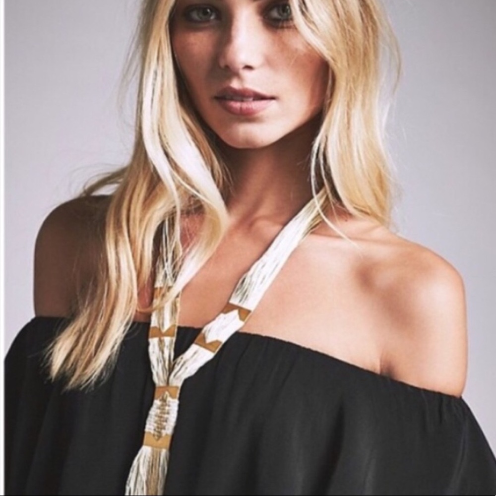 Free People Woven Textile Necklace Vintage…